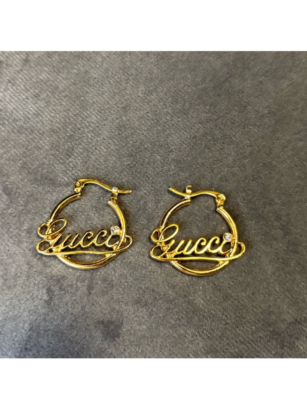 Gucci Small Script Hoop Earrings - Picture 2 of 8